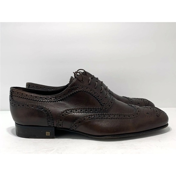 Louis Vuitton Men’s Classic Dark Brown Brogue Shoes - Picture 3 of 12